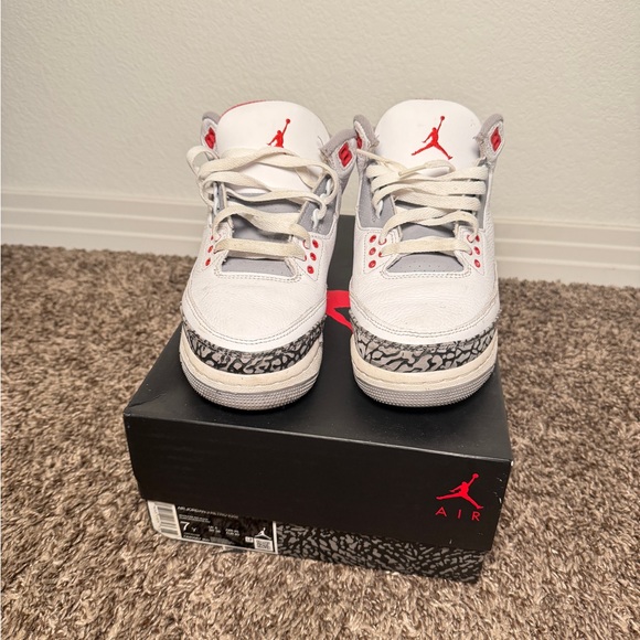 Nike White Grey and Red Kids Basketball Sneakers